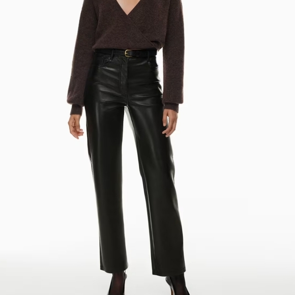 Wilfred Aritzia Malina Vegan Black Stretchy Staight Leg Pant SZ 10 Fits 8 - Picture 12 of 12